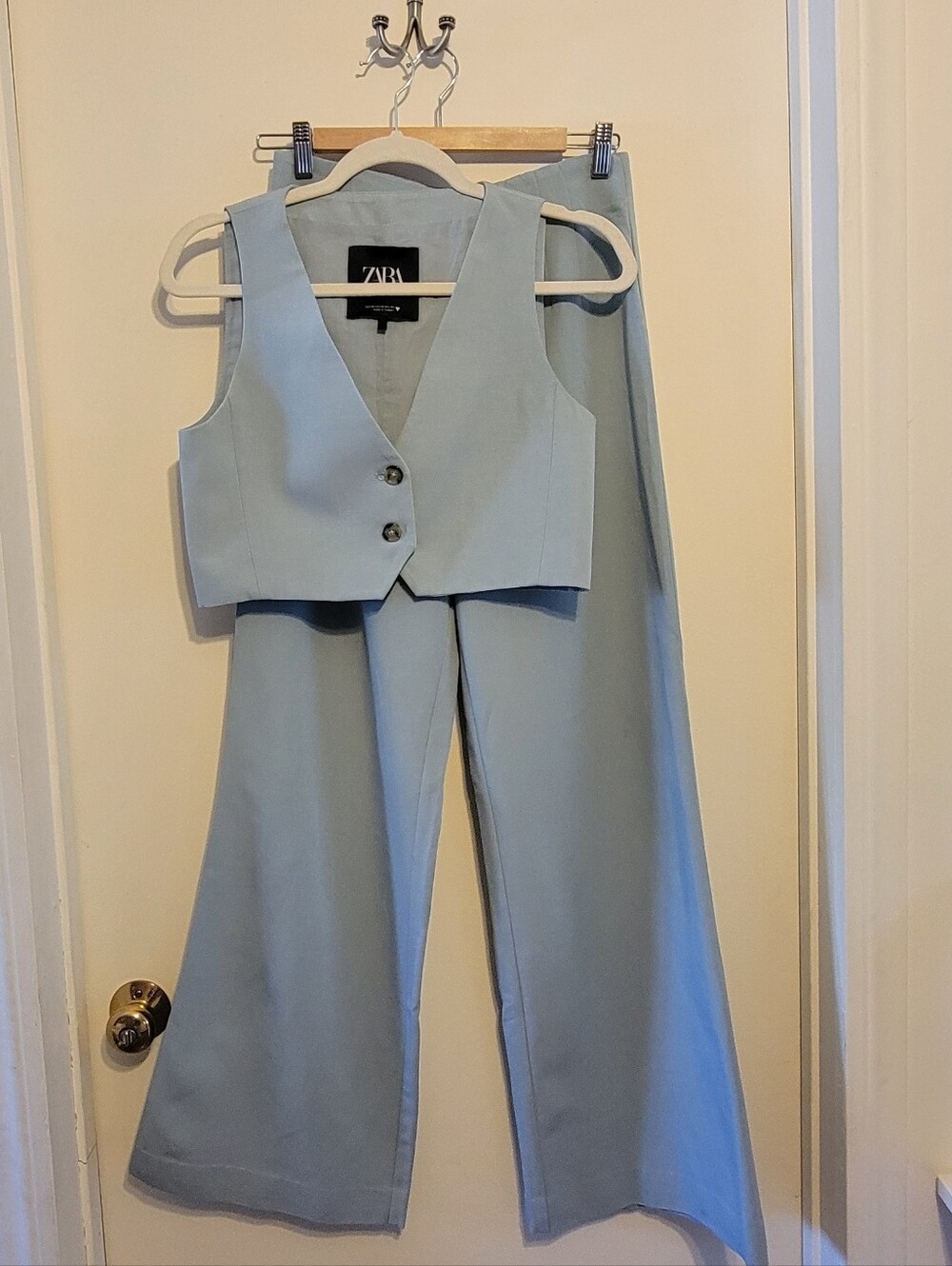 Zara Blue 2 Pc Vest & Trouser Set